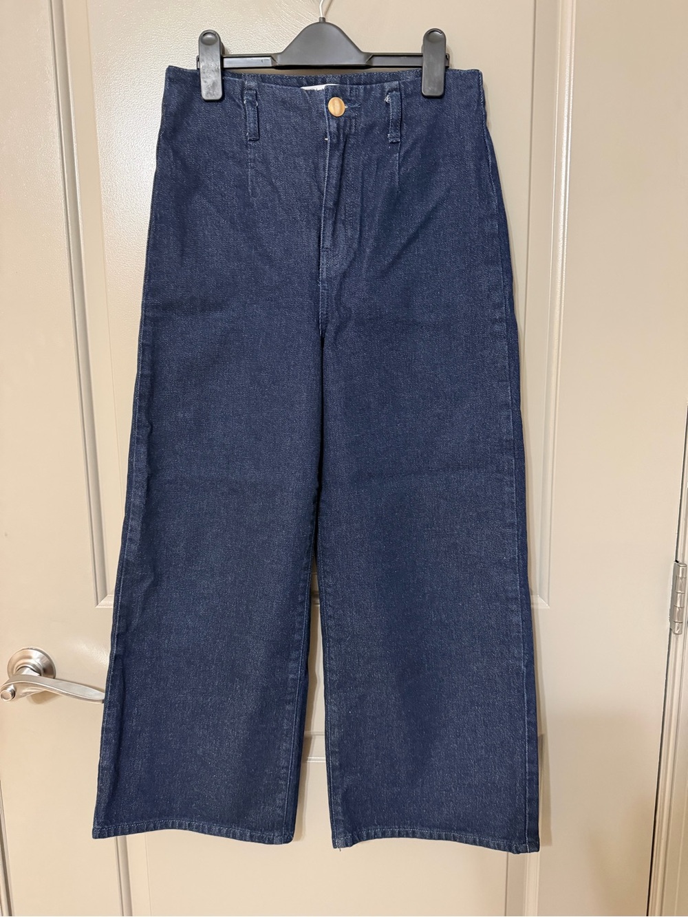 Zara Men's Relaxed Wide-Leg Jeans - Dark Blue